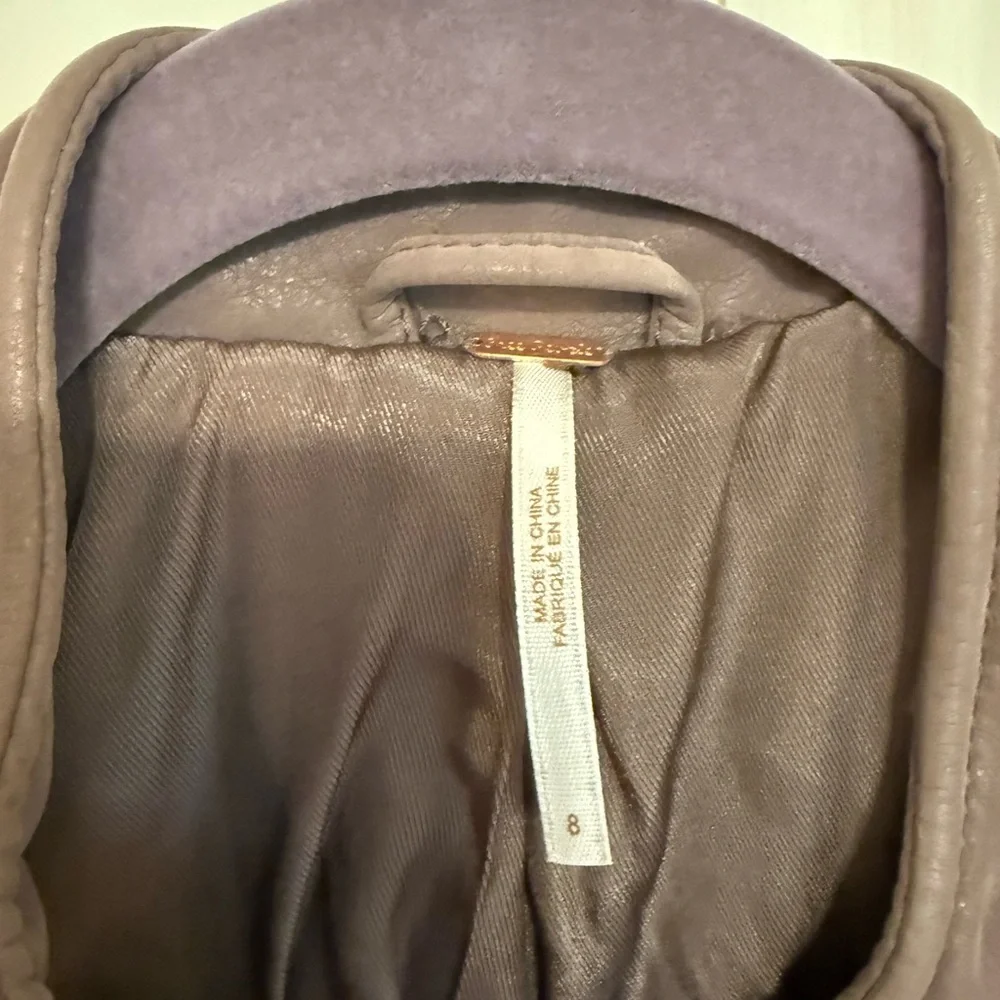 Free people Mauve faux leather Vegan Jacket - Picture 6 of 6